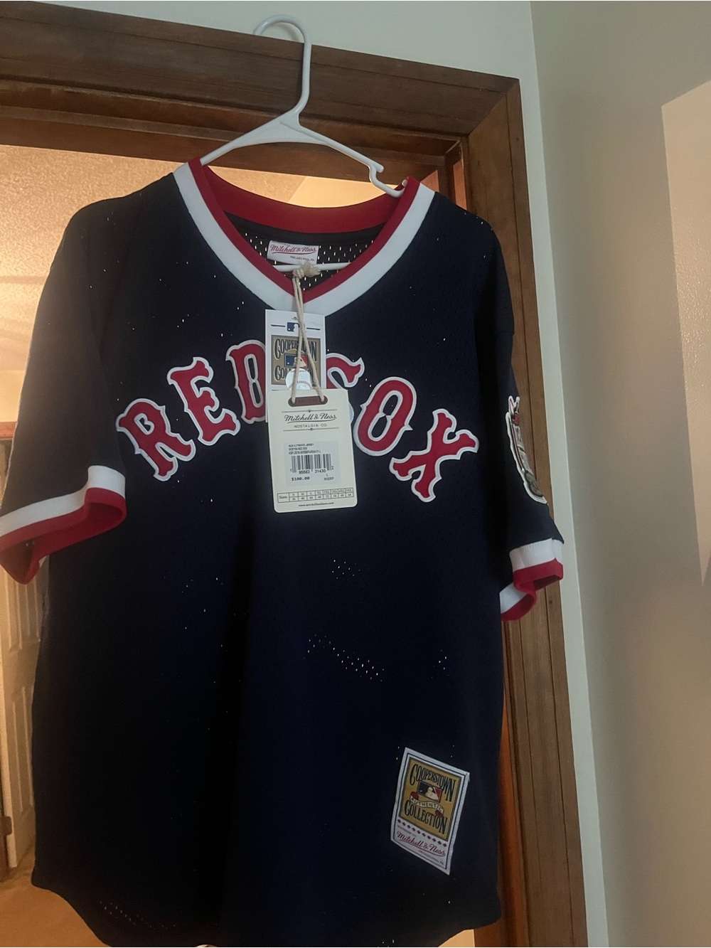 Mitchell & Ness Navy Red Sox Mesh Jersey with Red & White Trim Pedro Martinez
